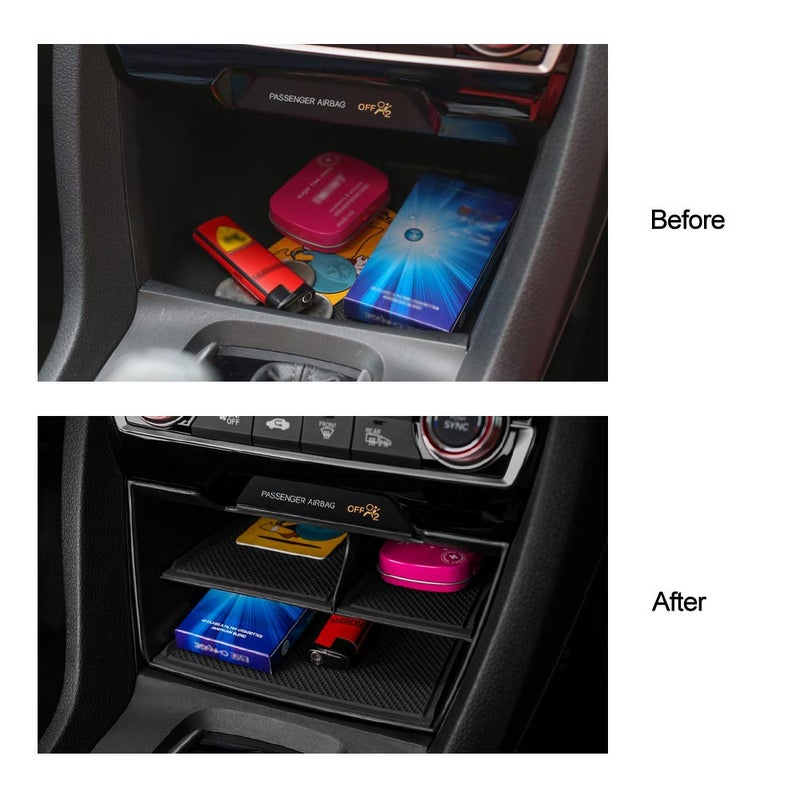 Thenice ثينيس لصندوق تخزين وحدة التحكم المركزية لسيارة سيفيك الجيل العاشر من هوندا، منظم بطاقات متوافق مع هوندا سيفيك 2016 2017 2018 2019 2020 2021 - Image 4